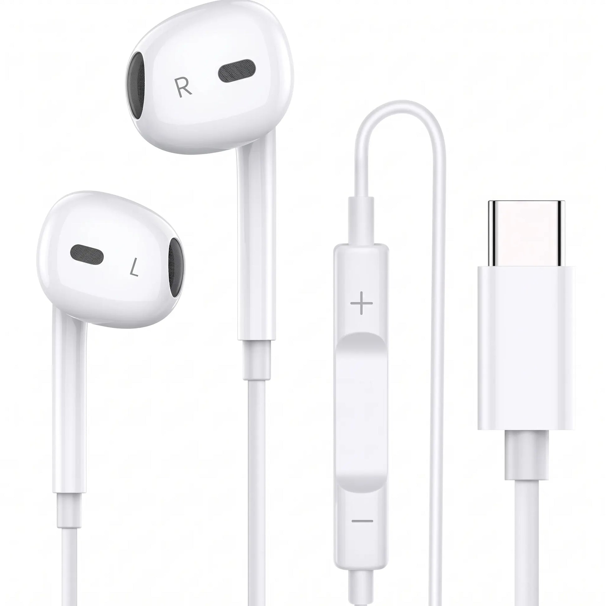 Wired Earphones, Music Earbuds, Portable Wired Earplugs with Microphone and Volume Contro, Universalin-Ear Headphones for Type C Devices and Android