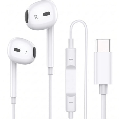 Wired Earphones, Music Earbuds, Portable Wired Earplugs with Microphone and Volume Contro, Universalin-Ear Headphones for Type C Devices and Android